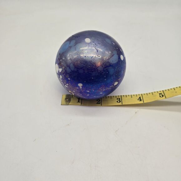 Tom St Clair 1994 Studio Glass Iridescent Speckle Abstract Paperweight Galaxy 3" - Picture 7 of 9